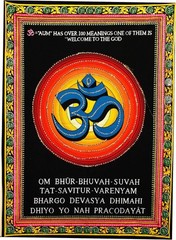 Om in Blessing Pose Pure 100% Cotton 30X40 Inches Cloth Poster Wall Hanging
