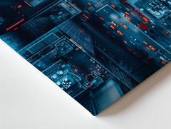 Night City Traffic Aerial View Urban Landscape Canvas Wall Art Print Home Decor