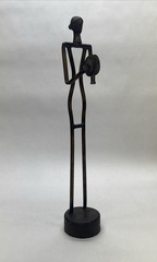 Bronze Art Sculptures Modern Musical Set Flute Cymbals Violin Stick Figures