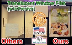 Salon 89 Translucent Window Film Block Inside/Outside Adhesive Nails Horizontal