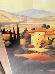 Framed Countryside Landscape Print Wall Art Vertical Multicolor Paper