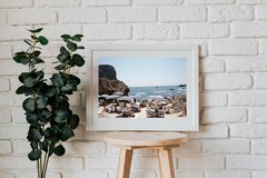 Slim Aarons La Fontelina Beach Club Capri Print, Vintage Italy Coastal Wall Art