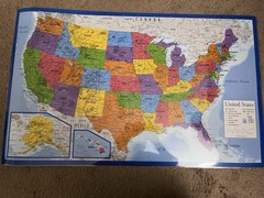 World Map Laminated Poster for Kids and Adults Double-Sided Educational Poster