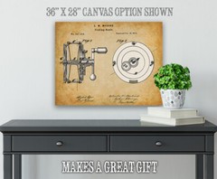 Poster – Fishing Reel Patent – Choose Unframed Poster or Canvas