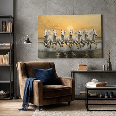 Horse Pictures Wall Decor, 7 Running Horses Wall Art Vastu With Frame, Horse …