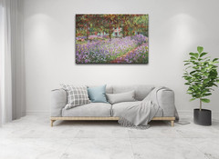 Irises in Monet’s Garden Canvas Art – 32″ x 48″ Wall Decor Print
