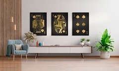 King Pikes poker poster — Golden playing cards print, aesthetic wall art, gamer