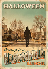 Haddonfield Halloween 2 Wall Collage Postcard Style Poster