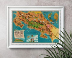 Costa Rica Coffee Map circa 1967 | Art Print Poster Vintage Wall Decor