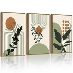 Boho Plant Wall Art Green Botanical Bohemain Framed Wall Printing 11x14in Abs…