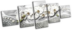 Modern Floral Abstract MULTI CANVAS WALL ART Picture Print VA