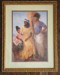 Stylish Black Family Theme Golden Brown Framed Home Interior Picture 26×20