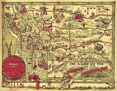 Early Pictorial Map of Montana Wall Art Poster Print Decor Vintage History