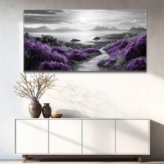 Large Purple Flowers Canvas Art for Living Room & Office Decor 30×60 In