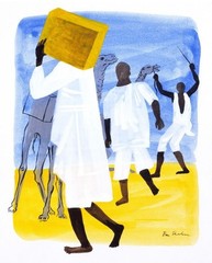Ben Shahn North Africa – Desert Scene with Figures and Camels Art Print