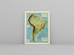 South America Map, South America 2D Relief Map – 2D Flat