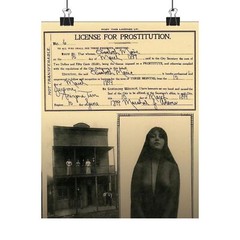 Prostitution License Poster, Vintage Brothel Deco Art Print,