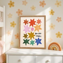 Framed You Are Magic Minimalist Quotes Wall Art 08×10 inch Colorful Cute Star…