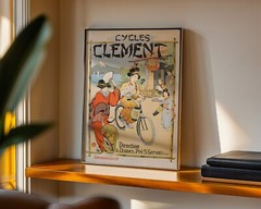 Cycles Clement Leverd Bicycle 1910 Retro Vintage Poster Print