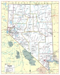 Nevada State Wall Map Large Print Poster – 24″Wx30″H