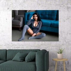 366262 Beautiful Big Breasts Model Hot Woman Thighs Art Print Poster