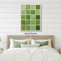 Wrapped Framed Modern Green Canvas Wall Art 12×16 inch Minimalist Summer Swim…
