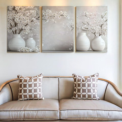 3 Pieces Elegant Floral Still Life Large Wall Art Set for Bedroom Set Of 3