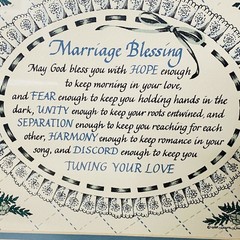 Laura Leiden Calligraphy Marriage Blessing 1988 Matted & Framed Signed Vtg