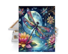 11×14 Moonlight Dragonfly Wall Art Canvas Print