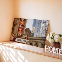 Chicago Theater Marquee Urban Cityscape Canvas Wall Art Modern Architecture