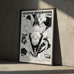 Jujutsu Kaisen Poster Sukuna Toji Gojo Geto Choso Anime Manga Wall Art Decor