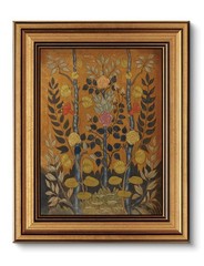 Boho Wall Art Gold Framed Canvas Print Floral Botanical Decor 8x10in