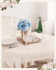 6 PCS Bridesmaid Bouquets for Wedding Flower Bridal Anniversary Dust Blue