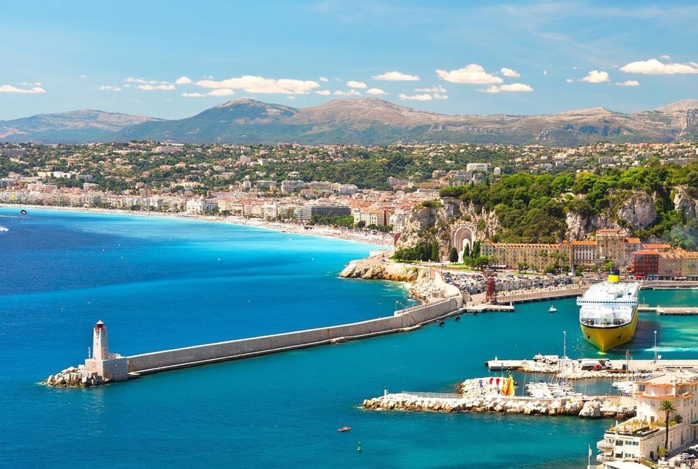 NICE FRANCE SKYLINE GLOSSY POSTER PICTURE PHOTO PRINT french riviera view 3716