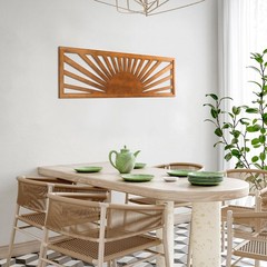Wood Sunset Wall Art Long Horizontal Wall Art Decor Boho Sun Wall Art…