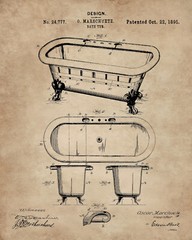 Bathroom Wall Art Decor – Patent Prints -8×10 in. Set of 4- Unframed Prints