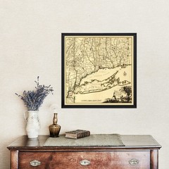 Old Map of Connecticut 1780 – Vintage Connecticut Art