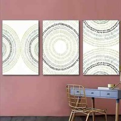 3pcs Abstract Art Geometric Poster Dormitory Metal Print Ready to Hang Art