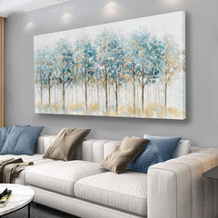 Trendy Blue and Black Tree Canvas Art for Home and Office Decor 24×48 Inch