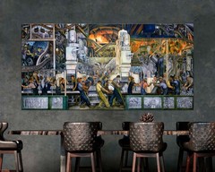 Diego Rivera, Detroit Industry, South Wall, Narrow Horizontal Wall Art Large Art