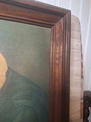 Vintg. Large Praying Man picture /Framed Print READ, Cottage Decor, Wall Art,…