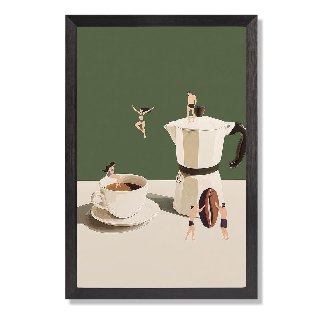 KIJDID Minimalist Good Morning Coffee Canvas Wall Art Vintage Surreal Coffee …
