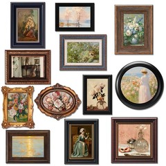 12 Pcs Vintage Picture Frames for Wall or Tabletop Display Ornate French Country