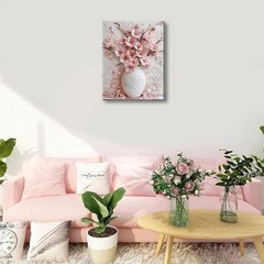 Pink Floral Canvas Wall Art Decor
