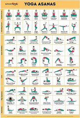 Yoga Poses Poster- 64 Yoga Asanas for Full Body Workout – poster no frame