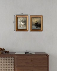 Gold Framed Wall Art Vintage Spring Duck Canvas Wall Art Retro Cottagecore Ar…