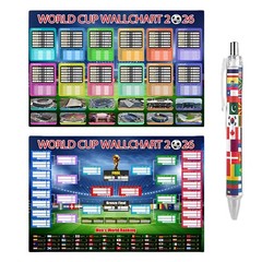 2026 World Cup Bracket Poster – 27×40 Inch Wall Chart with Marker Pen – DIY Sche