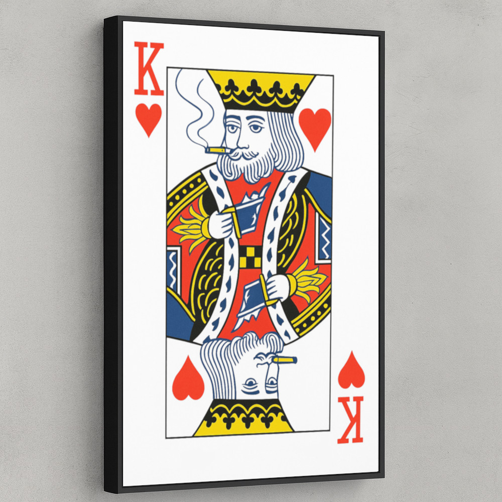 INSPIRELO KING OF RED HEARTS PLAYING CARDS BEST QUALITY WALL PRINT POSTER CANVAS