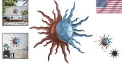 Captivating 30-Inch Sun and Moon Metal Wall Decor – Ideal Gift for Any Occasion