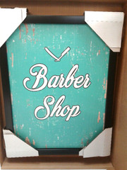 SpotColorArt B07953MZCX Barber Shop Handcrafted Canvas Print 13″ x 17″ Aqua